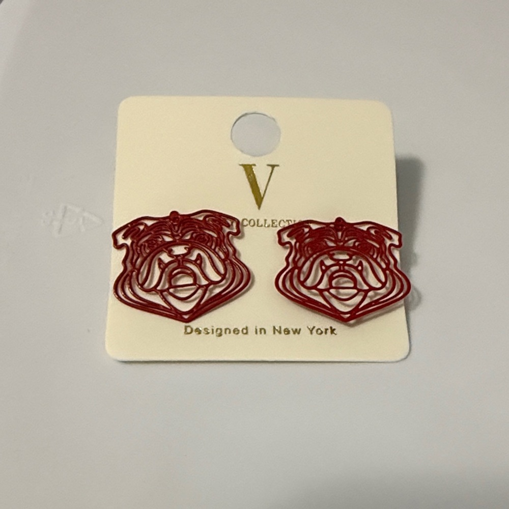 Red Bulldog Earrings